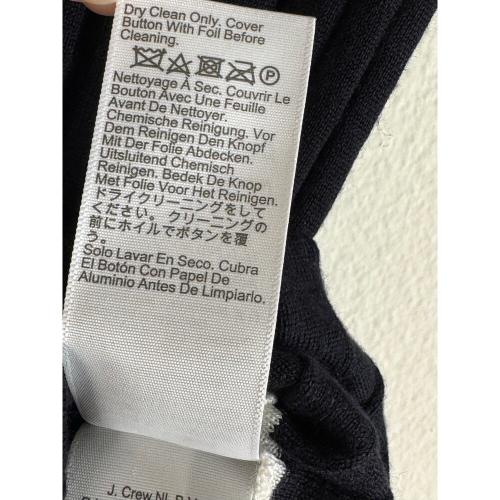 Madewell Tipped Merino Wool Silk Ribbed Cardigan Navy Medium - Picture 11 of 14